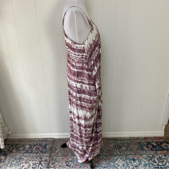 Lulus Yours Tule Mauve Tie Dye Maxi Dress Beachy Boho Sleeveless S/M Pockets - Picture 3 of 15